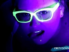 Suck Job with Glow in the Ebony Glasses and a Dark Light- Spunk Covered Glasses! (Trailer)