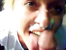 Lovely Girl Happily Takes A Big Facial As The Barks.