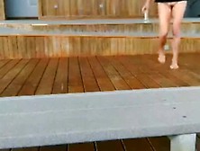 Risky play on outdoor stage