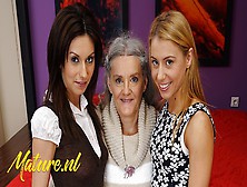 Kinky Granny Having Fun With Her Two Stepdaughters