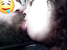 WITH HER HUGE FULL LIPS,  THIS WHORE KISSES AND JERKS OFF HIS DONG