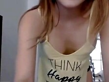 Superb looking teenager is posing and taunting in front of the camera in underpants and flog top