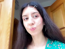 Cutie Lost the Game and Had to Walk with Spunk on Her Face - Cumwalk