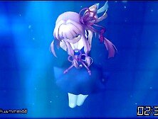 Anime girl drowning underwater