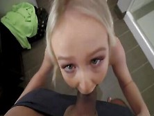 Blonde Natalia Queen On Her Knees Sucking Stepbros Big Meat