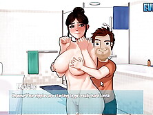 House Chores #5 - Sex Scene -- Monstrous Cums On on her Dress