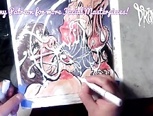 Facial Explosion creates Goo Comet in the night sky - lightbox erotic drawing creation by Drenched