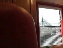 Smiling blonde sucks and humps cock in POV