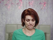 Redhead Milf Plays With Balloon On Webcam