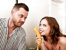 Bella Gray getting both her holes gaped by Toni Bill