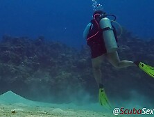 Scuba Sex In A Miniskirt By A Charming Coral Reef