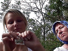 Fine blonde Samantha Jolie hammered by mature grandpa and grandmother