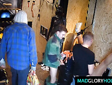 Buxom mommy GangBanged in Glory Hole