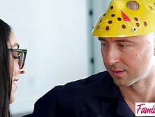 Family Exchange Halloween: Lexi Luna Tempts "Pull Us Out and Pound Us Hard