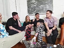 three vs three! Truth or dare? Game night with allies turns into amateur fuckfest!