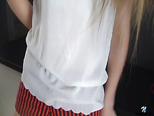 Girl in white lingerie is masturbating