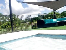 Mother I'd Like To Fuck caught making porn outside,  then sucks and bangs and jerks spouse off underwater.