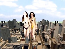 Kisses And Caresses Between Sensual Lesbian Giantesses