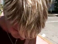 Blonde Guy Agrees To Suck A Dick On The Street For Some Cash