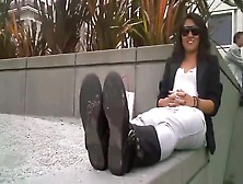 Beautiful Woman Shows Her Hot Feet !!