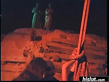 Two blondes get talked into having a groupie