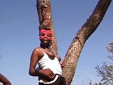 Tied Ebony German Whore Tied Up Outdoors And Fucked Hard