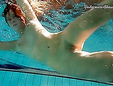 Russian Chick Edwiga Swims Nude In The Pool In Russia