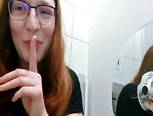 Cute Redhead Teen Masturbates On Public Toilet