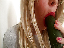 My First Cucumber,  I Suck It,  Ride It And Cum