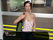 Busty girl in a three-dimensional fantasy