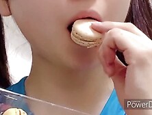 Asian Slut Eat Macaroon Asmr