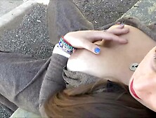 Busty latina darling public nudity and outdoor ###ing of exhibitionist milf heeding the call of nature and flashing pussy