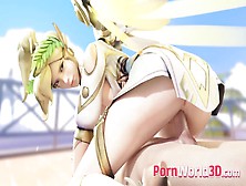 Overwatch 3D Mercy Gets Wild Fuck Her Pussy