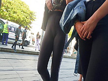 Voyeur Teen Cameltoe Sexy Ass Leggings, Voie Bien La Chatte