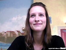 Floozy STOP - Charming brunette hair banging in public throne room