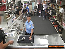 Bootyful Latina Security Guard Fucked By The Pawnshop Owner