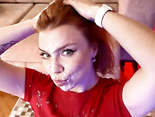 Giant Cumshot! Her Face is Completely Covered Sperm