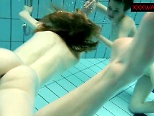 Brunette Action With Delicious Darling From Underwater Show