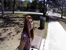 Fucking Broke Redhead Teen For Cash On A Tennis Court