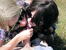 Step Sisters Moore In Outdoor Blowjob With 2 Girl Cum Mouth Cum Kissing - Threesome Ffm Amateur Step