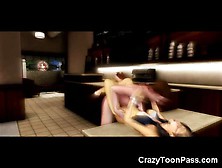 3D Animated Couple Fucking In A Cafe!