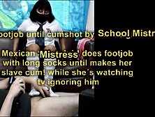 Fresh Solely: Sockjob Footjob By Tiny Mastix In School Uniform Until Jizz Flow!