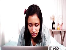 Dick Blowing Hispanic Eighteen Lia Ponce Drenched Into Jizzed