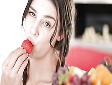 Sweet Teen Kylie Rocket Likes Berries And Big Hard Cocks!