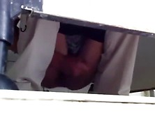 Str8 Spy Guy In Public Toilet