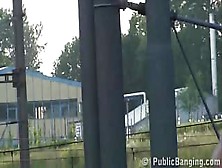 Blonde Teen Girl In Railroad Public Orgy Gang Bang In Broad Daylight