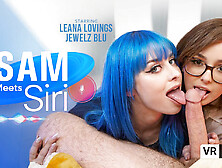 Sam Meets Mff Threesome With Jewelz Blu And Leana Lovings