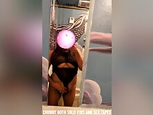 Chubby Goth Girl Strips And Fingers Herself In Bar Bathroom