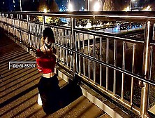 Bound Girl Walk Outside