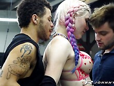 JohnnyRapid: Johnny Rapid and his pal Malakai White roughly drill transsexual hottie Little Trap